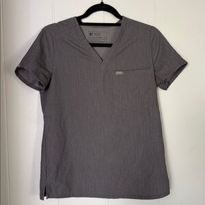 Figs Charcoal V-Neck Scrub Top